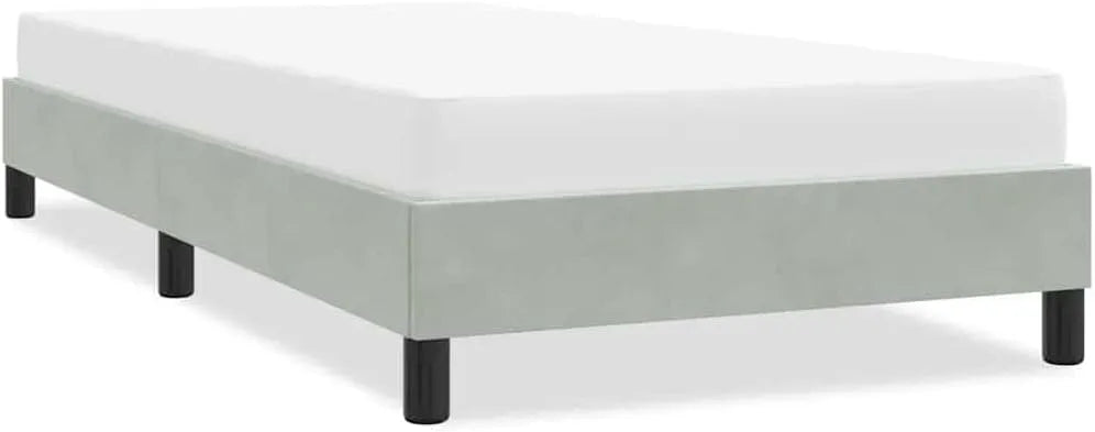 Rama łóżka i konstrukcja łóżka bez materaca – tapicerka aksamitna, 90 × 210 cm, tapicerka materiałowa