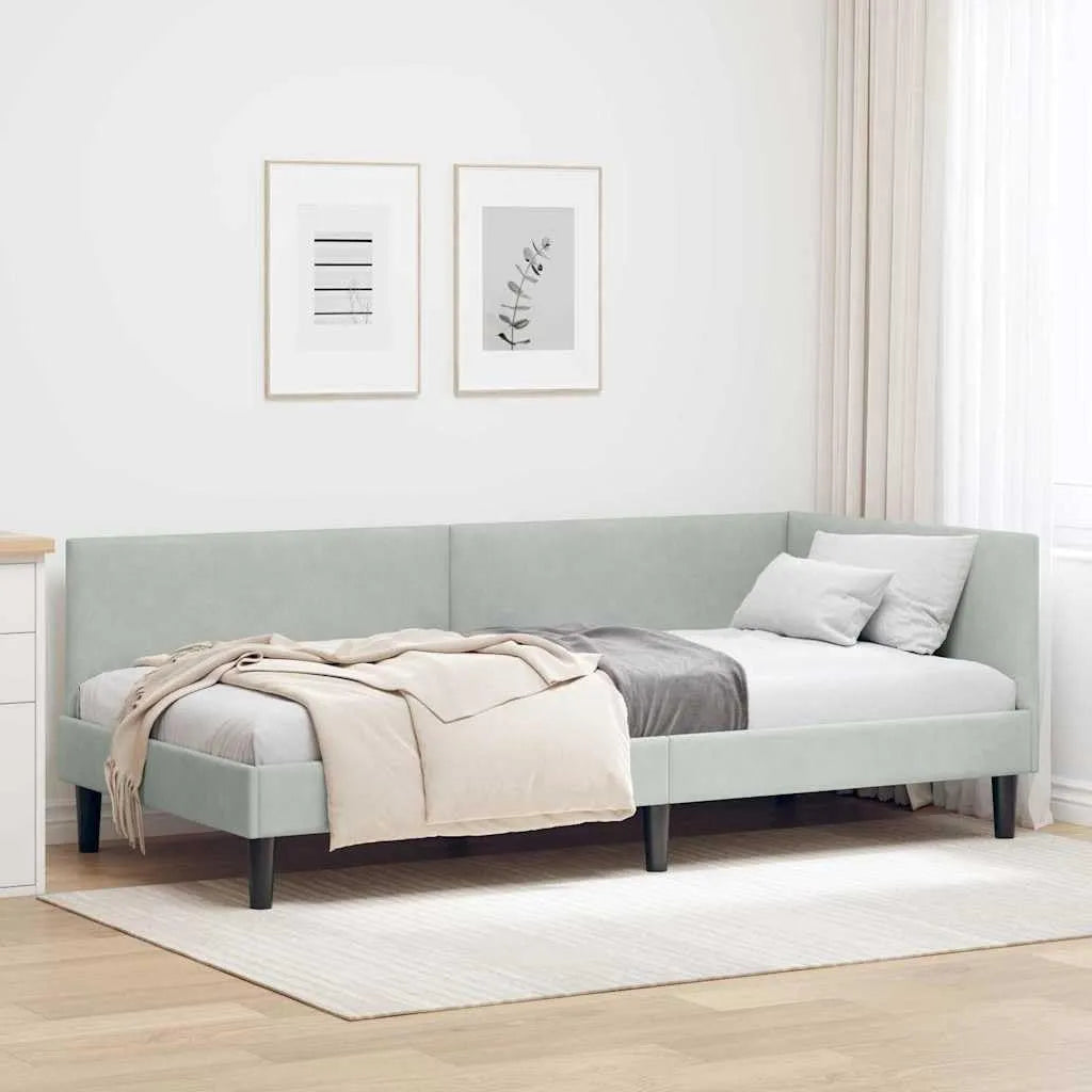 Sofa – w kształcie litery L, tapicerka aksamitna, 100 × 200 cm, tapicerka materiałowa