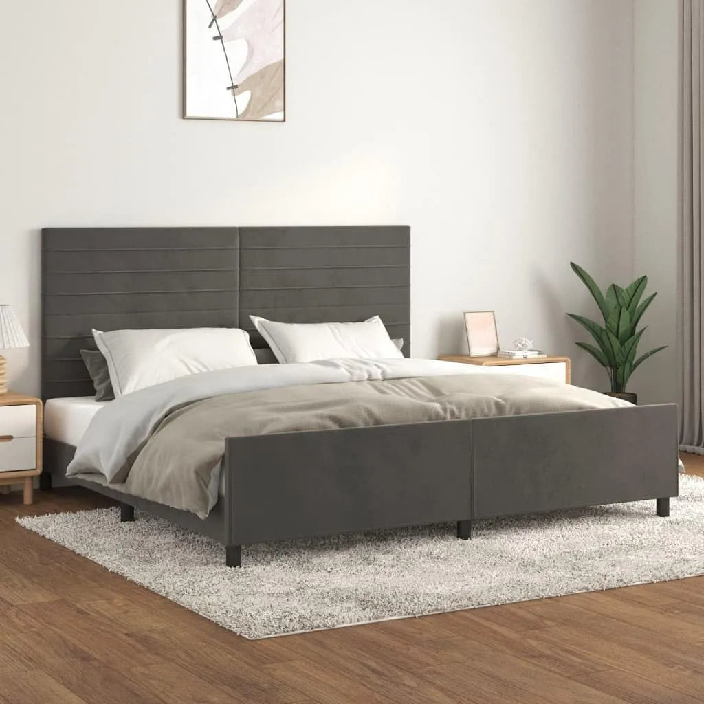 Rama łóżka i konstrukcja łóżka z regulacją wysokości z aksamitnym obiciem w kolorze – tapicerka aksamitna, 200 × 200 cm, tapicerka materiałowa