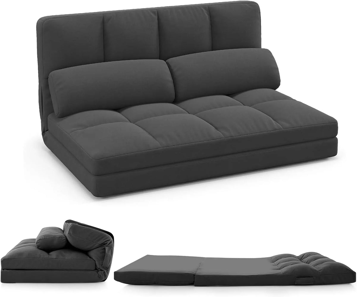 Sofa: wypełnienie piankowe, z funkcją spania, z oparciem, z poduszkami, 3 w, składana konstrukcja, regulowana konstrukcja