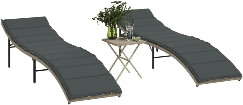 Leżak ogrodowy i leżanka tarasowa: z oparciem, z poduszkami, odporny na warunki atmosferyczne, z technorattanu, regulowana konstrukcja