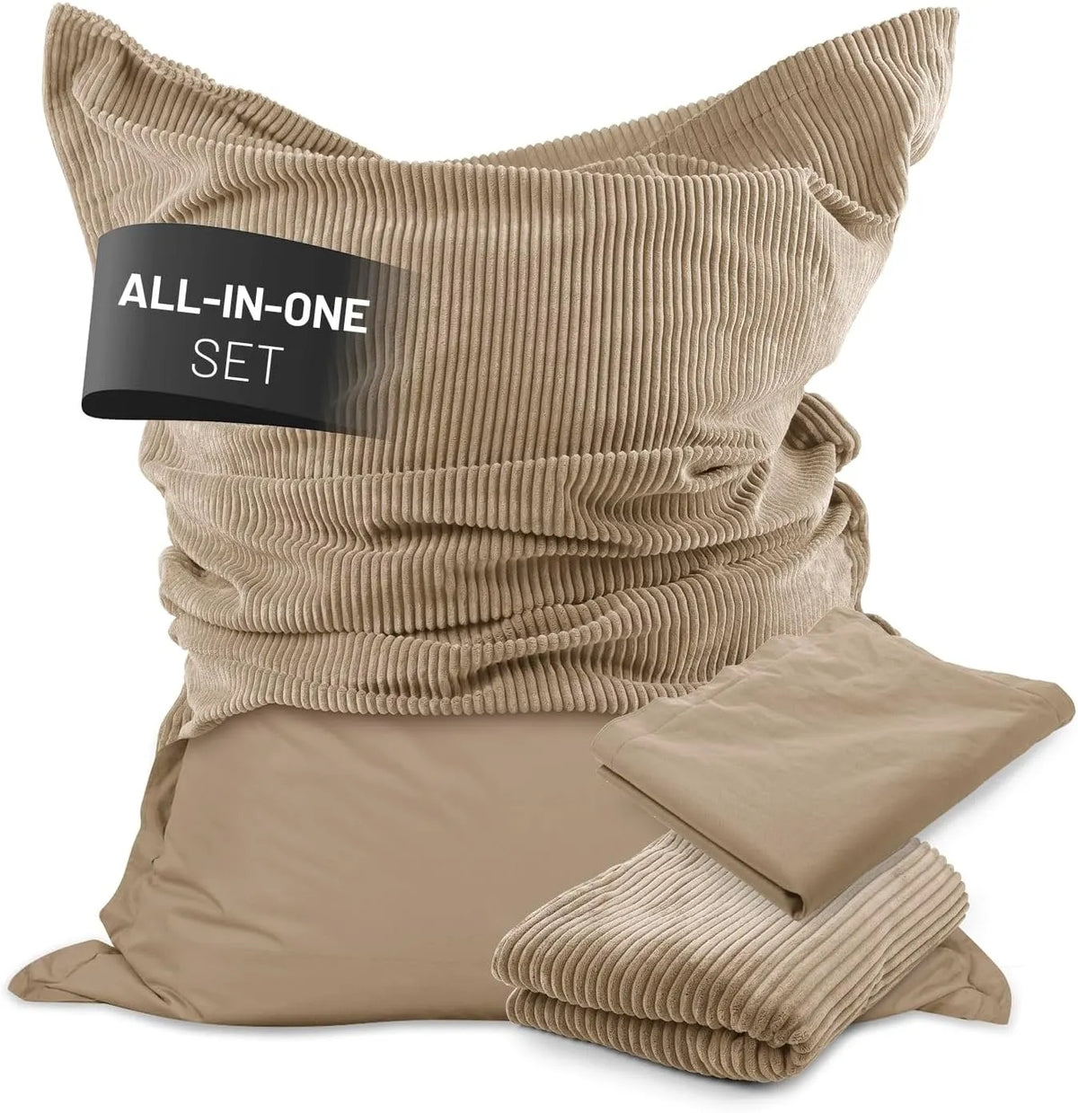 Lumaland Worek do siedzenia Classic XXL All-in-One Set: EPS, ze sztruksu