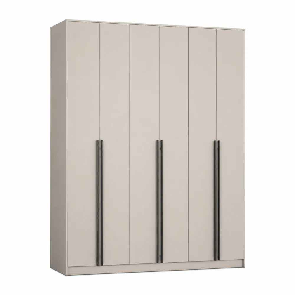 Szafa 5-drzwiowa z MDF w kolorze beżowym 200cm x 60cm x 220cm