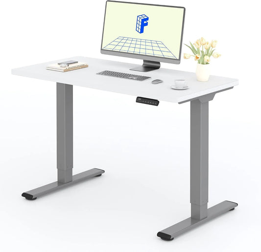 E1 Height-Adjustable Desk with 2 Motors: regulowana konstrukcja, 120 × 60 cm, 25 mm, szary