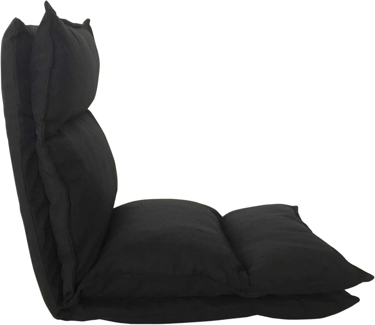 Rebecca Mobili Fotel i krzesło tapicerowane Futon Fotel podlogowy Czarny metal zamszowy Rozkladany — z metalu, 56 × 15 × 135 cm