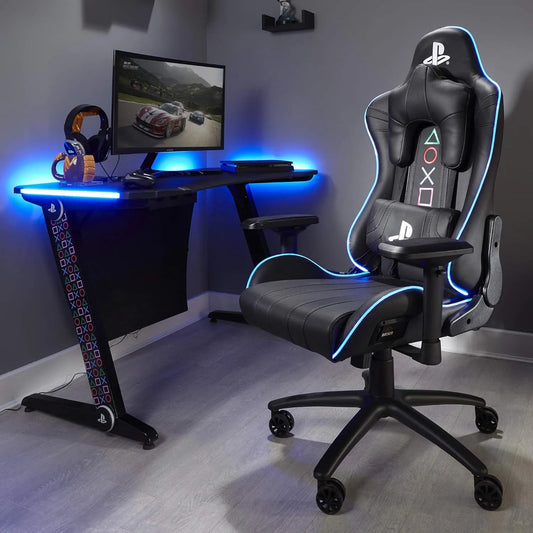 X Rocker Krzesło biurowe — technologia 3D/4D, z podłokietnikami, gamingowy, wyświetlacz LED, 120 kg