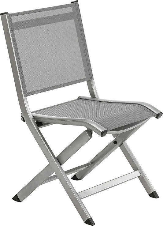 Krzesło – składana konstrukcja, z aluminium, 88 × 57, 5 × 48, 5 cm, szary
