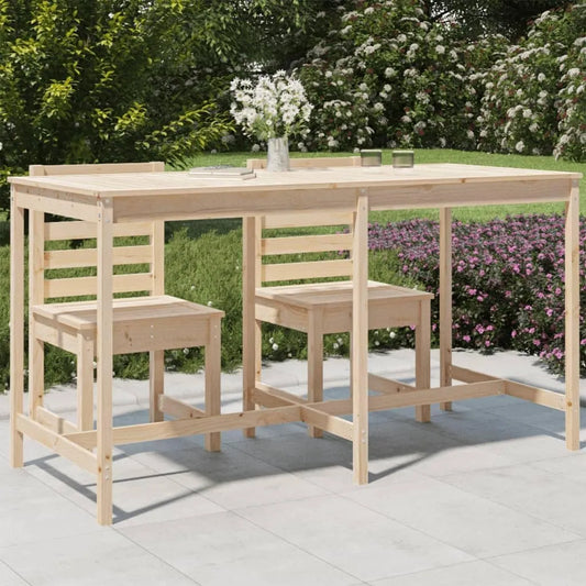 Klasyczny Stół ogrodowy i stół tarasowy z litego drewna sosnowego — z drewna, 203, 5 × 90 × 110 cm