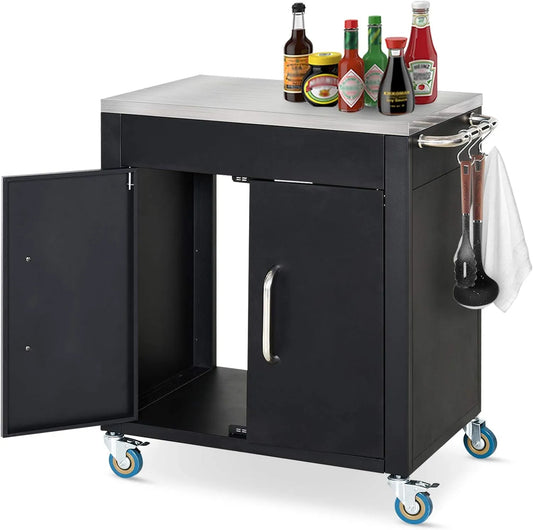 HOMCOM keukenwagen met wielen — 86 × 50 × 84, 5 cm