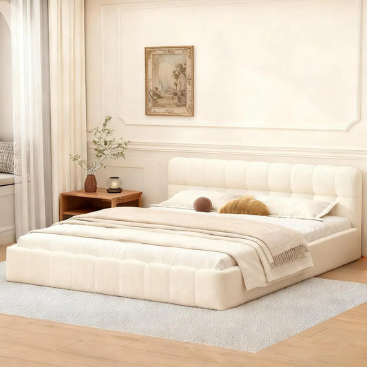 Łóżko tapicerowane i rama łóżka z obiciem — tapicerka materiałowa, 160 × 200 cm, tapicerka materiałowa