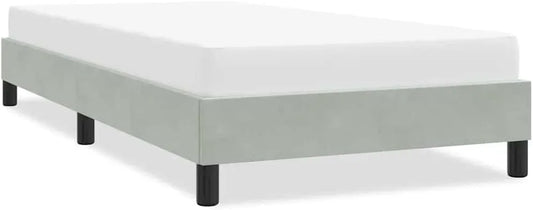 Rama łóżka i konstrukcja łóżka bez materaca – tapicerka aksamitna, 90 × 210 cm, tapicerka materiałowa