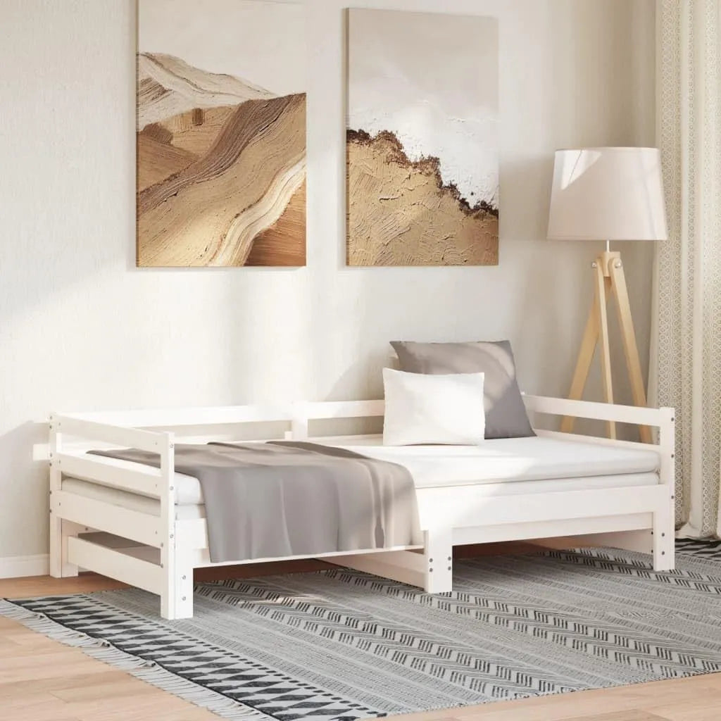 Sofa — z drewna, 90 × 200, biały
