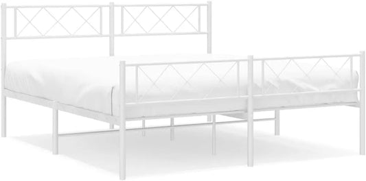Rama łóżka i konstrukcja łóżka z metalu w kolorze białym: 120 × 200 cm, tapicerka materiałowa