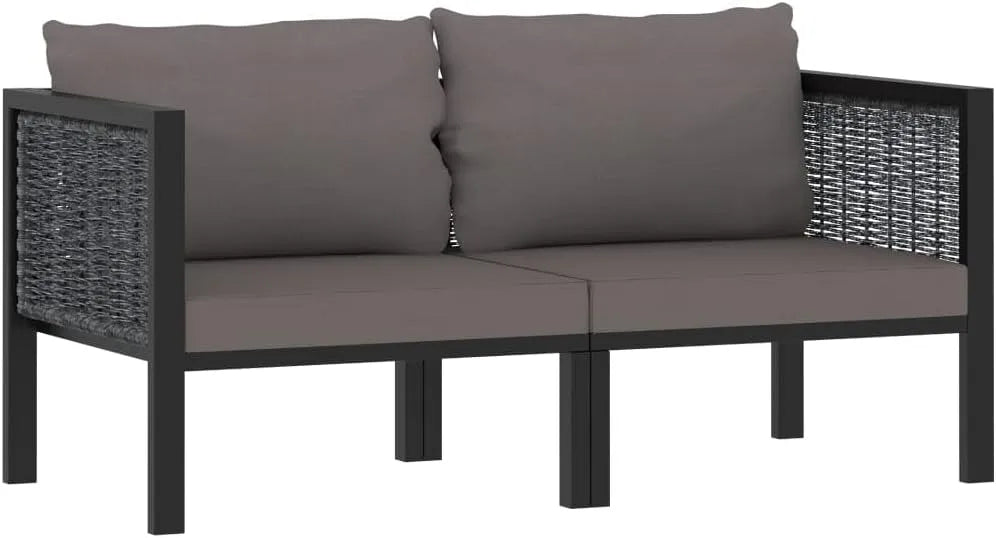 Sofa ogrodowa i sofa wypoczynkowa na taras — z poduszkami, z technorattanu, 2-osobowa