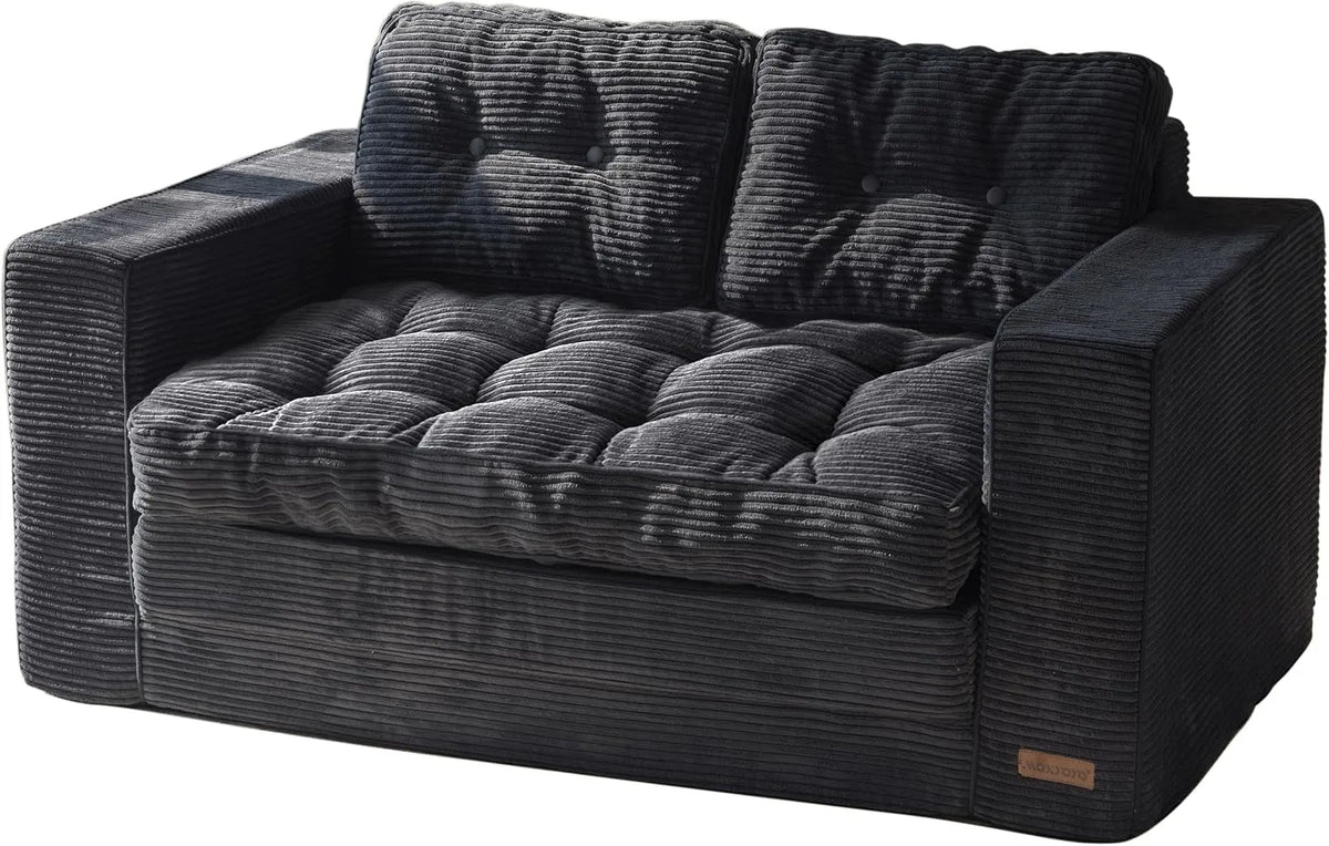 Sofa rozkładana i sofa z funkcją spania: ze sztruksu, wypełnienie piankowe, z poduszkami, 2-osobowa, 101 × 196 cm, 15 cm