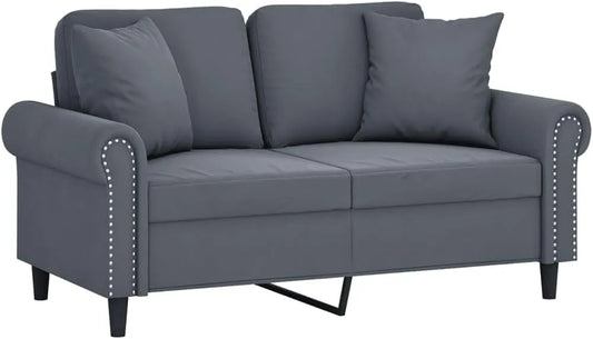 Sofa: z poduszkami, tapicerka aksamitna, 2-osobowa, 120 cm