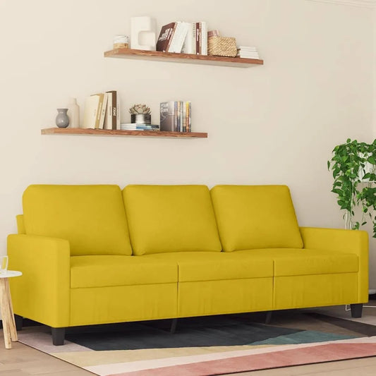 Sofa – z poduszkami, tapicerka aksamitna, do użytku domowego, 3-osobowa, z metalu, tapicerka materiałowa