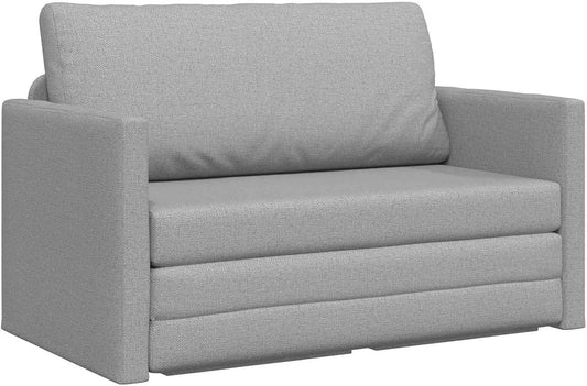 Sofa — tapicerka materiałowa, regulowana konstrukcja, 110 cm, szary, rozkładana konstrukcja, z metalu