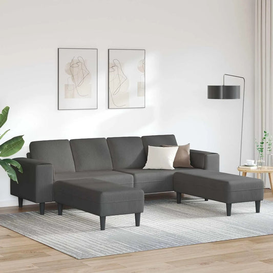 Sofa — ze sztruksu, z poduszkami, 250 × 188 × 76 cm