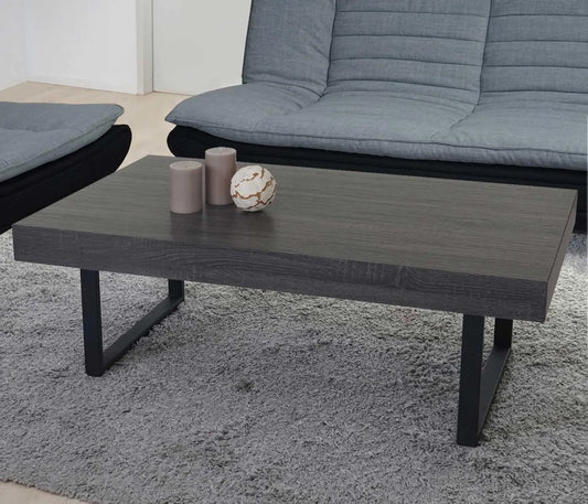 Stolik kawowy i ława do salonu: T576, 40 × 110 × 60 cm, czarny, z metalu