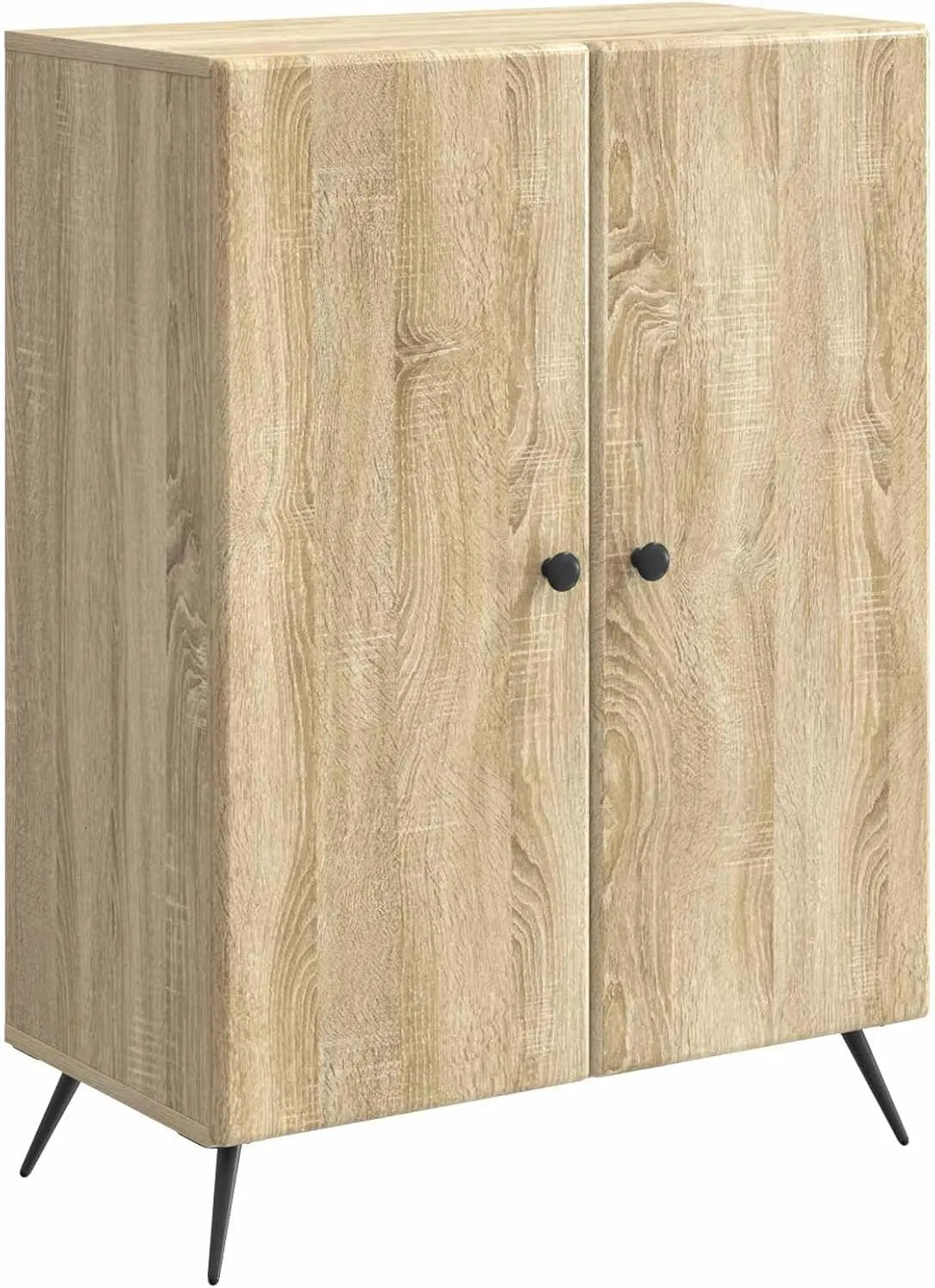Kredens dąb Sonoma z materiału drewnopochodnego 66 x 34 — z drewna, ze schowkiem, 66 × 34, 5 × 90 cm