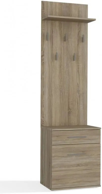 Wieszak i Szafka na buty i komoda obuwnicza Do Przedpokoju – ze schowkiem, z szufladami, 180×50×35 cm