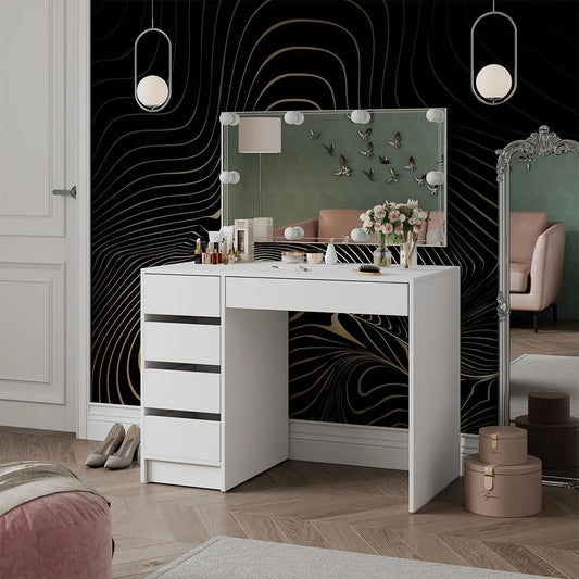 Vicco Toaletka i stolik do makijażu 'Thalia' – wyświetlacz LED, 100 cm, biały