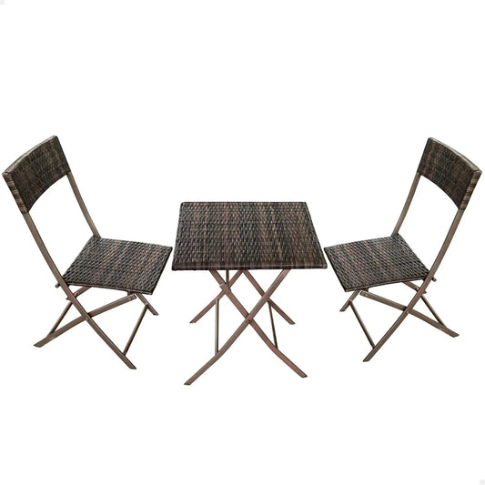 Zestaw stół i krzesła ogrodowe 2 osoby – lekka konstrukcja, 60 × 60 × 72, 47 × 83, 5, dla 2 osób