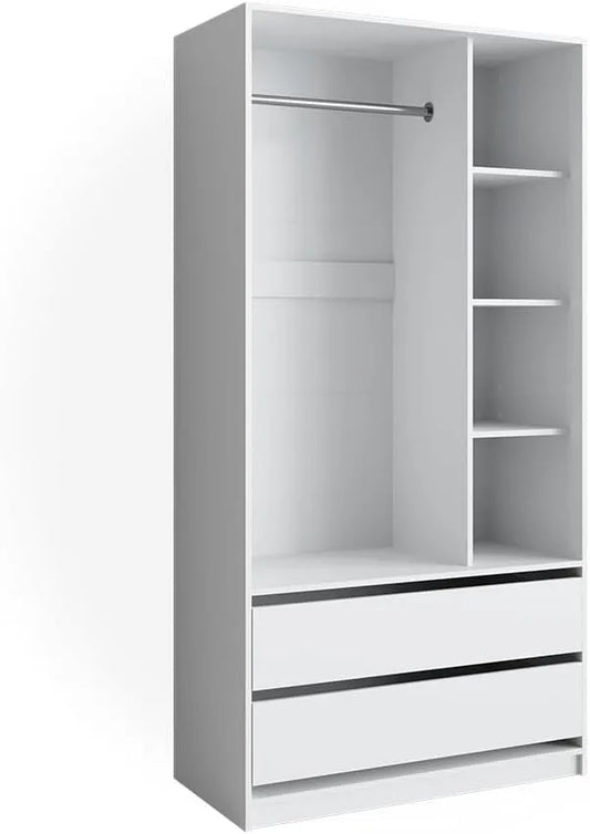 Vicco Szafa — z szufladami, 2 szufladami, 100 × 200 cm, biały
