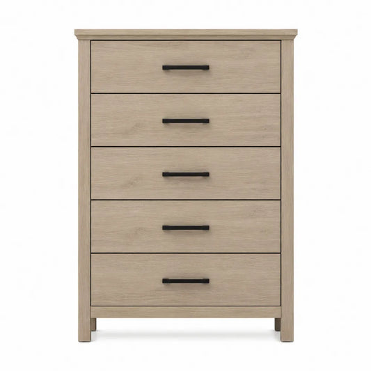 Komoda z 5 szufladami z MDF, dąb, 120 cm