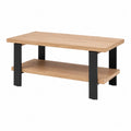 Stolik kawowy MDF i metal dąb/czarny 110x55x45 cm